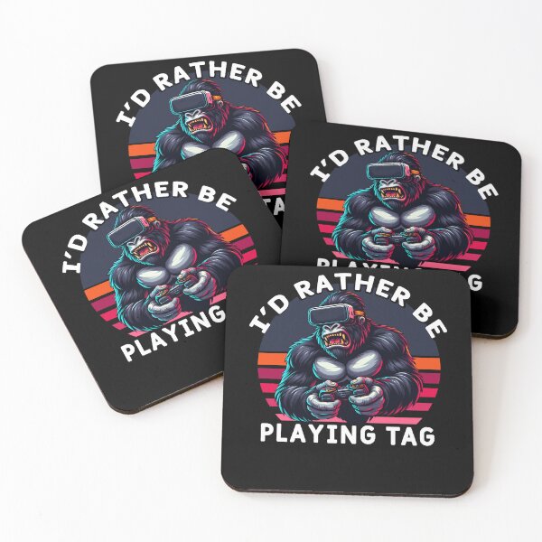 Item preview, I'd Rather Be Playing Tag Gorilla VR Gamer Funny Monke Tag designed and sold by MTRBSK11.