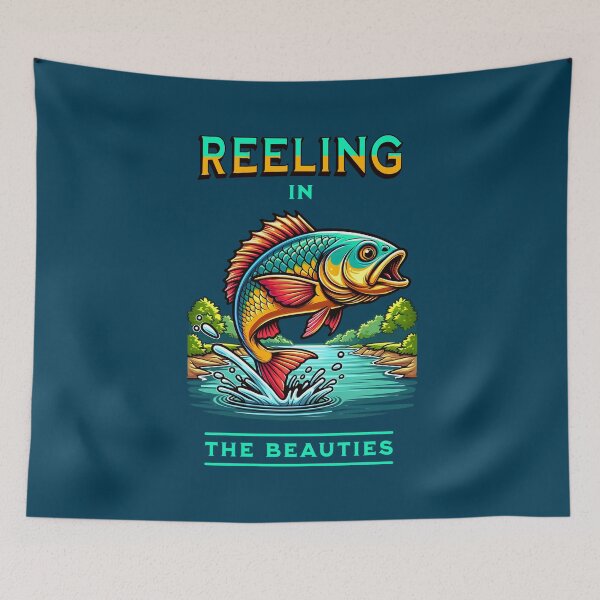 Item preview, Fishing Reeling In Bass designed and sold by RockBeeDesigns.