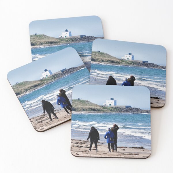 Item preview, A walk along the beach near Bamburgh Lighthouse designed and sold by Richard Flint.