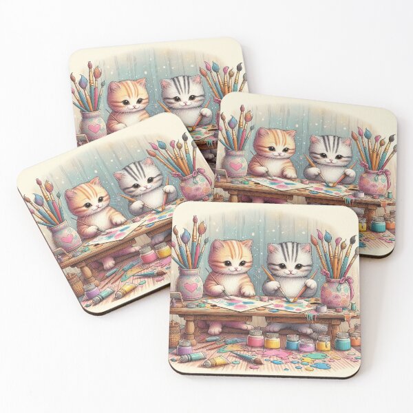 Item preview, Colorful Kitten Art | Palette Purrfection | Whimsical Cat  designed and sold by litchick1977.