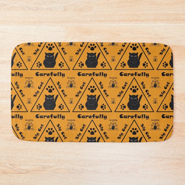 Item preview,  Pattern of Sly Cat warning signs designed and sold by Cherevan.