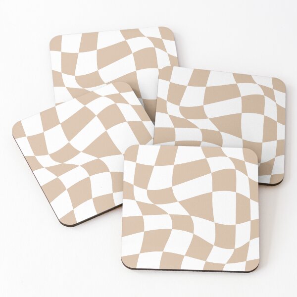 Item preview, Beige & White Distorted Checkered Pattern designed and sold by BrittSombroek.