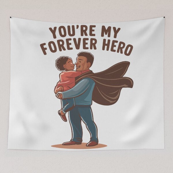 Item preview, Dad's Forever Hero Hug Illustration Art - Heartfelt Father's Day Gift! designed and sold by HahaHandlesHub.
