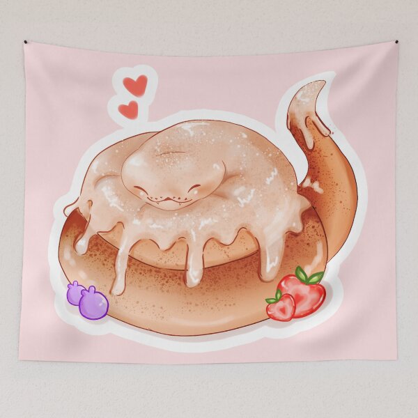 Item preview, cinnamon roll snake designed and sold by YogurtsArtShop.