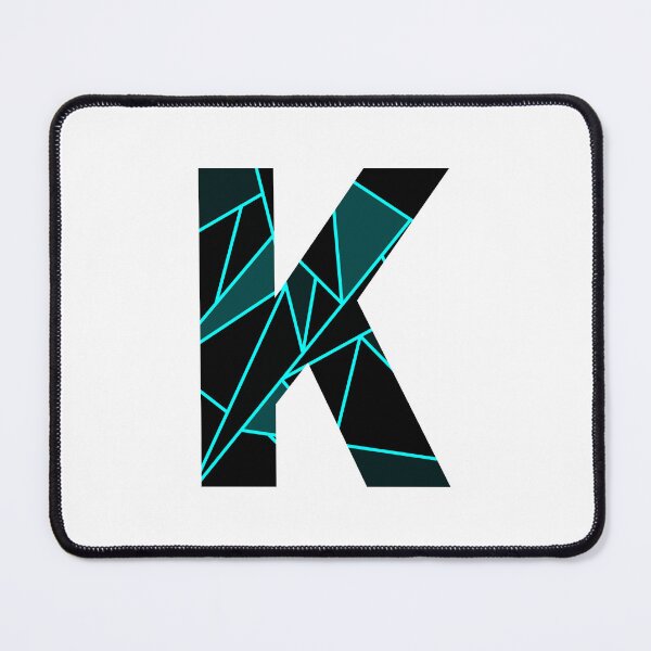 Item preview, Monogram K With Neon Blue Abstract Lines designed and sold by Coffee Lifestyle.