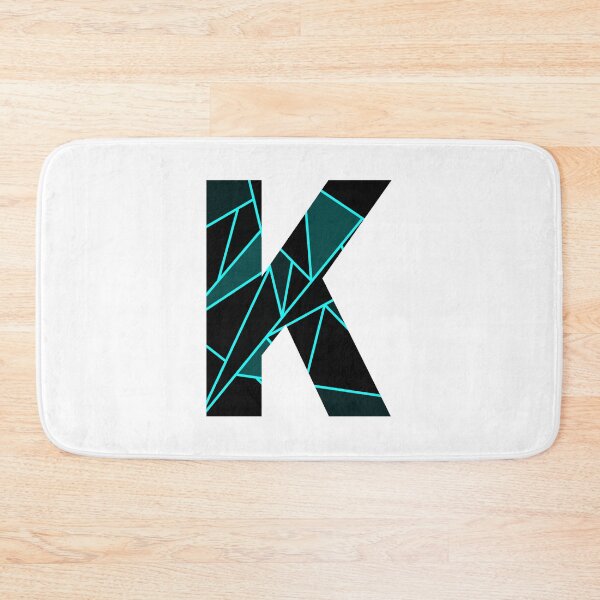 Item preview, Monogram K With Neon Blue Abstract Lines designed and sold by Lyssarien.