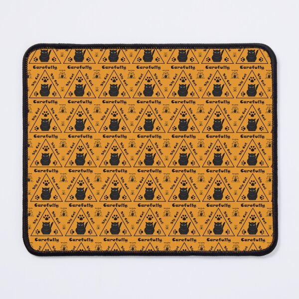 Item preview, Pattern of Sly Cat warning signs designed and sold by Cherevan.