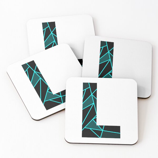 Item preview, Monogram L With Neon Blue Abstract Lines designed and sold by Coffee Lifestyle.