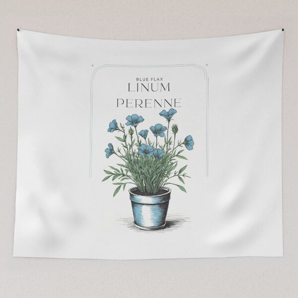 Item preview, Blue Flax rustic sketch by CallisC Arts ⭐⭐⭐⭐⭐ designed and sold by CallisC-Arts.