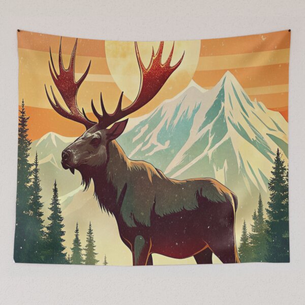 Item preview, Vintage Retro Alaska Moose designed and sold by vuslatmedia.