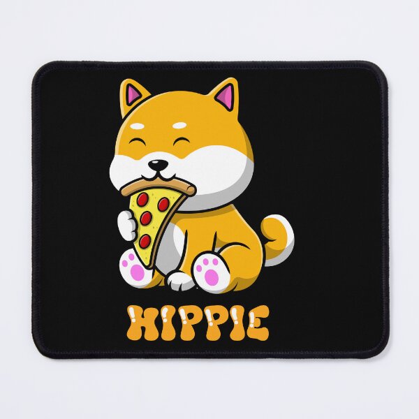 Item preview, Cartoon dog eating pizza designed and sold by Kaidynz.