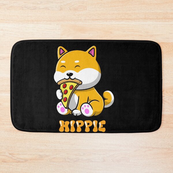 Item preview, Cartoon dog eating pizza designed and sold by Kaidynz.