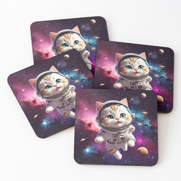 Item preview, Adorable white and orange cartoon space cat! designed and sold by LilyPadShop.