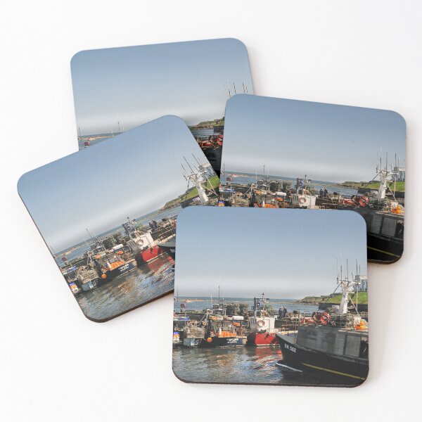 Item preview, Moored fishing boats in Seahouses harbour designed and sold by Richard Flint.