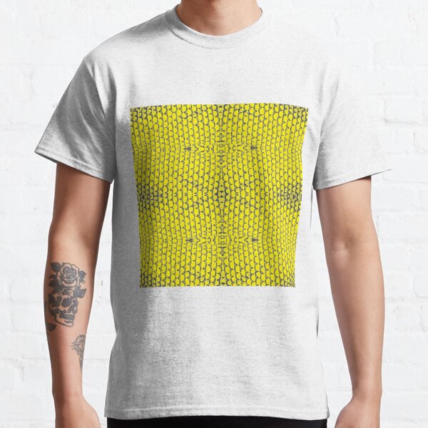Yellow, pattern, design, tracery, weave, drawing, figure, picture Classic T-Shirt