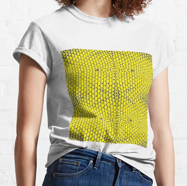 Yellow, pattern, design, tracery, weave, drawing, figure, picture Classic T-Shirt