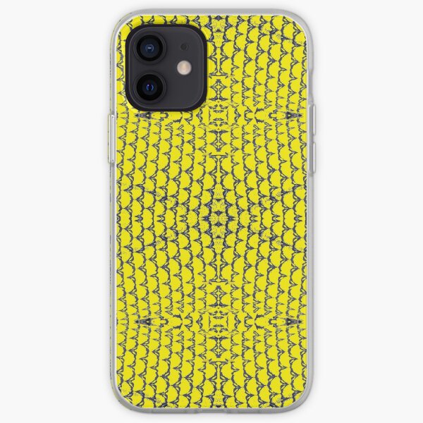 Yellow, pattern, design, tracery, weave, drawing, figure, picture iPhone Soft Case