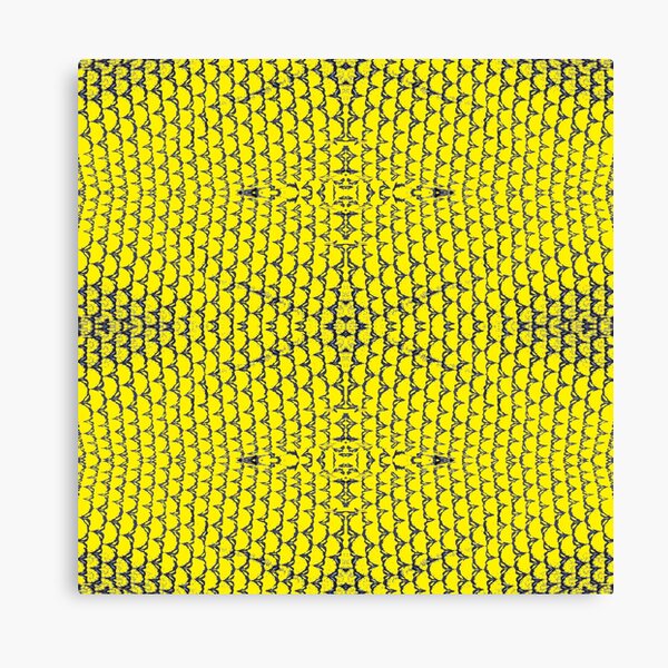 Yellow, pattern, design, tracery, weave, drawing, figure, picture Canvas Print