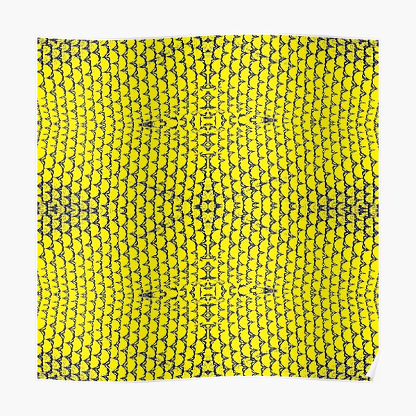 Yellow, pattern, design, tracery, weave, drawing, figure, picture Poster