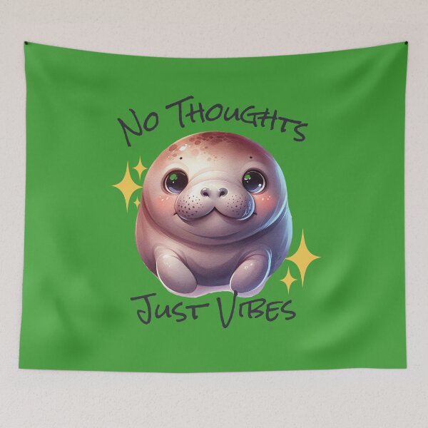 Item preview, No Thoughts Just Vibes - Manatee designed and sold by SilverFoxxShop.