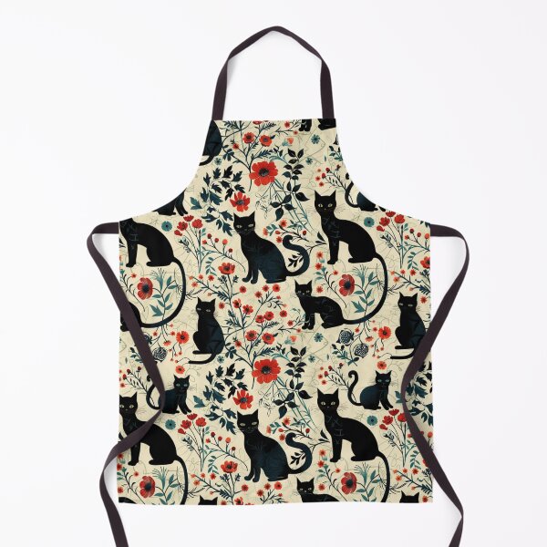 Item preview, Black Cat Floral Pattern designed and sold by JenArtish.