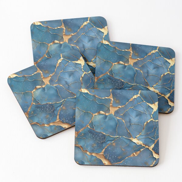 Item preview, blue gold foil art  designed and sold by Arjun4282.