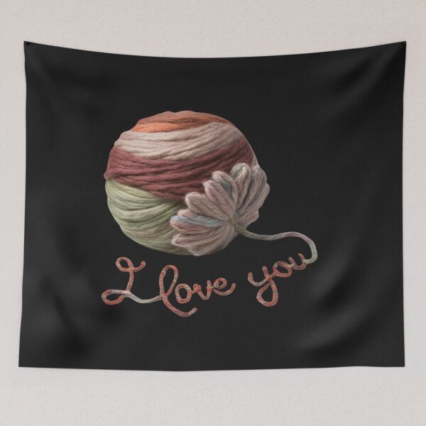 Item preview, Knitting Love: Express Your Affection with a Yarn Ball and "Te Amo" Design designed and sold by StyleFused.