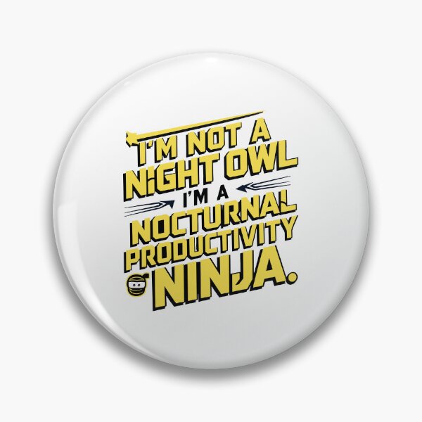 Item preview, Nocturnal Productivity Ninja Typography Father's Day Design - Bold & Vibrant Art designed and sold by HahaHandlesHub.