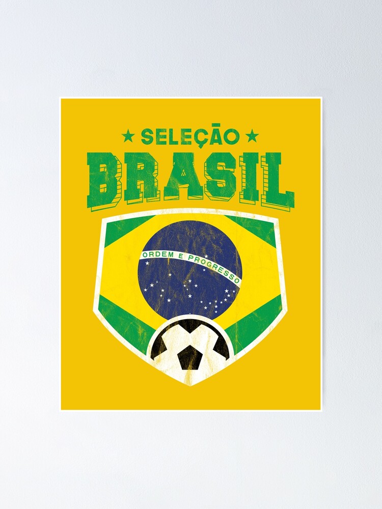 Brazil Soccer Support Team Jersey Brazilian Flag Football Poster