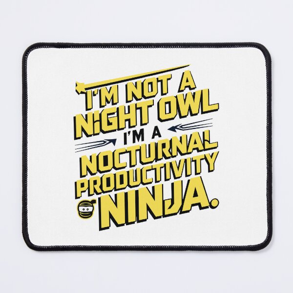 Item preview, Nocturnal Productivity Ninja Typography Father's Day Design - Bold & Vibrant Art designed and sold by HahaHandlesHub.