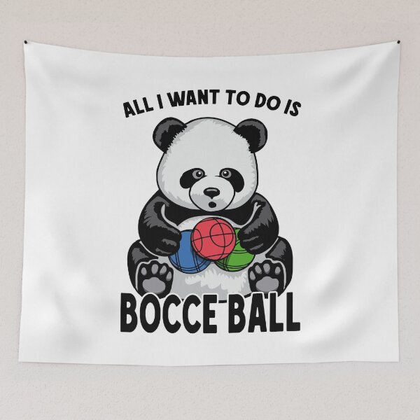 Item preview, Panda Bocce Ball All I Want To Do Is Cute Funny Bear Player designed and sold by GrandeDuc.