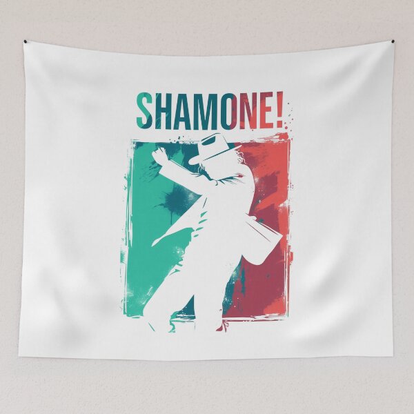 Item preview, Shamone! - Icon Silhouette - Teal, Red and White Backdrop - Pop Music designed and sold by Fenay Designs.