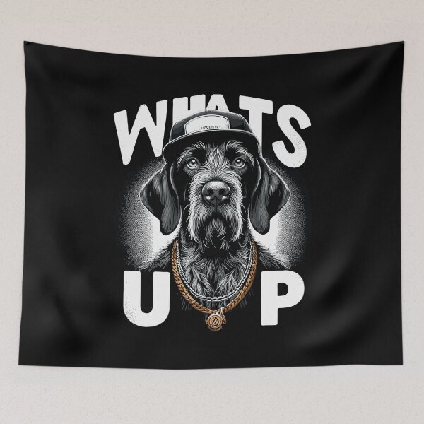 Item preview, German Wirehaired Pointer Gangster What's up Dog Gift designed and sold by Pineapple-Tree.