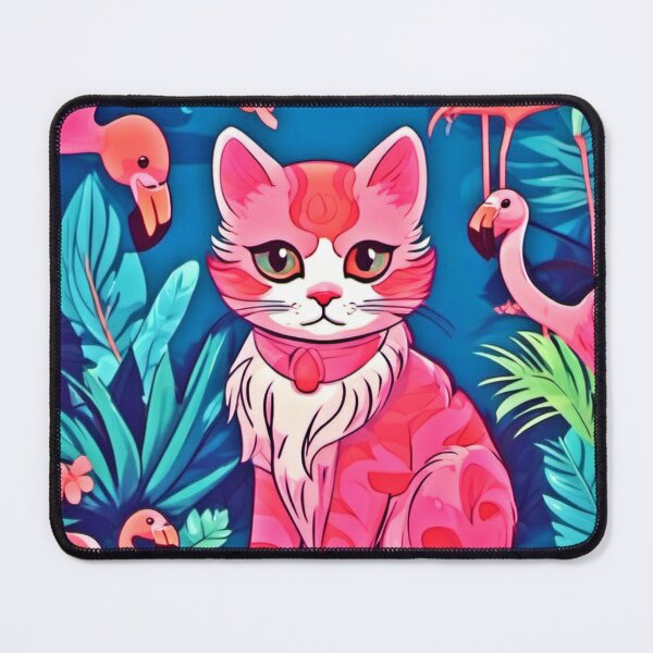Item preview, Feline Flamingo Fusion: Cartoon Art Style designed and sold by Health And Fitness Posts e-Store.