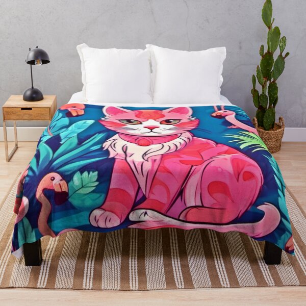 Item preview, Feline Flamingo Fusion: Cartoon Art Style designed and sold by Health And Fitness Posts e-Store.