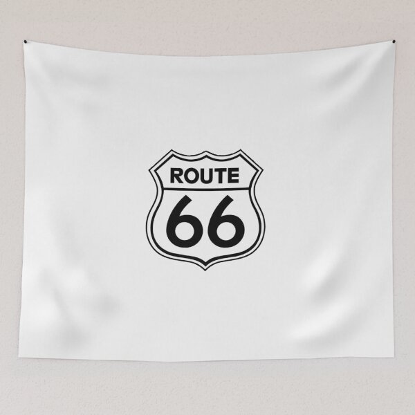 Item preview, route 66 traffic sign, black and white designed and sold by Numbers-Art.
