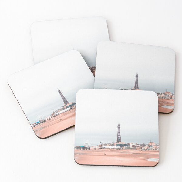 Item preview, View of Blackpool Tower along Blackpool South Pier Beach designed and sold by EmmaLLawson.