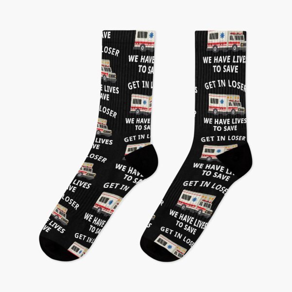 Item preview, EMS Paramedic EMT Get In Loser Ambulance Graphic Graduation Gift designed and sold by Retro Vintage.