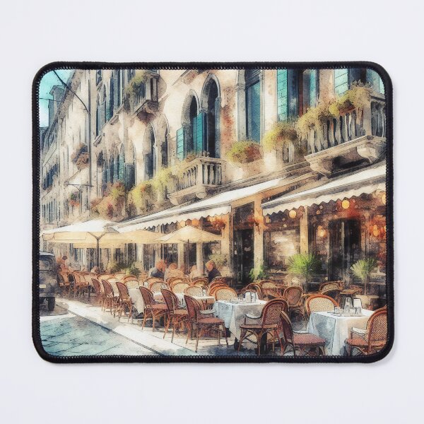 Item preview, Bustling Venetian Café in Watercolor Twilight designed and sold by ArtComixHaven.