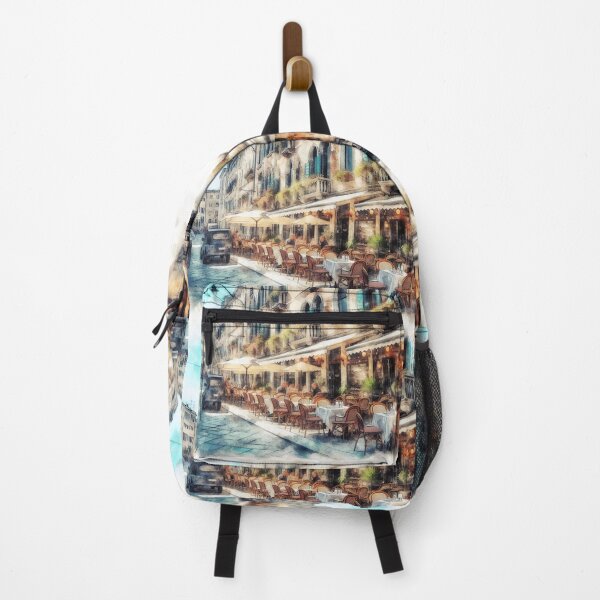 Item preview, Bustling Venetian Café in Watercolor Twilight designed and sold by ArtComixHaven.