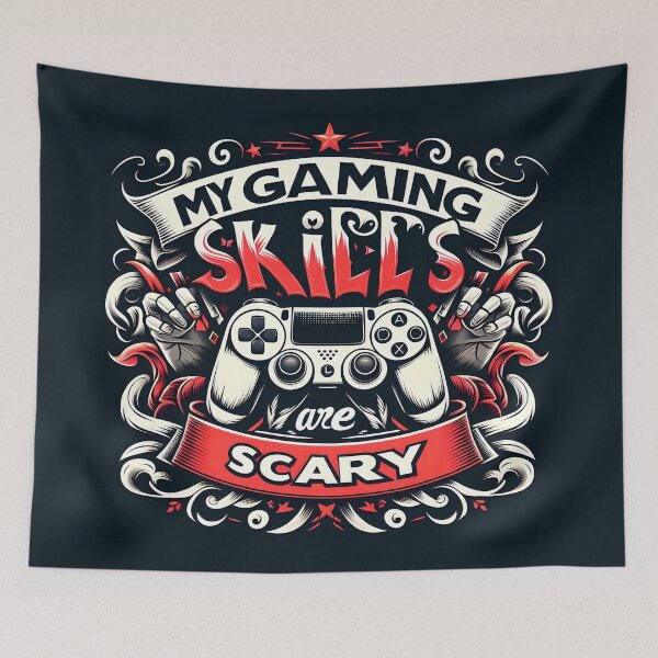 Item preview, My Gaming Skills Are Scary typography designed and sold by maxmaj.