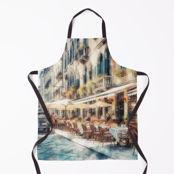 Item preview, Bustling Venetian Café in Watercolor Twilight designed and sold by ArtComixHaven.