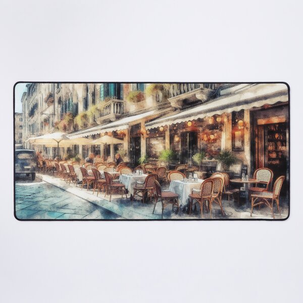 Item preview, Bustling Venetian Café in Watercolor Twilight designed and sold by ArtComixHaven.