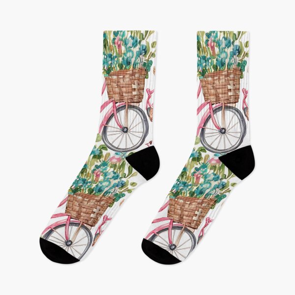 Item preview, vintage bicycles with floral baskets pattern designed and sold by Haji  Kamora.