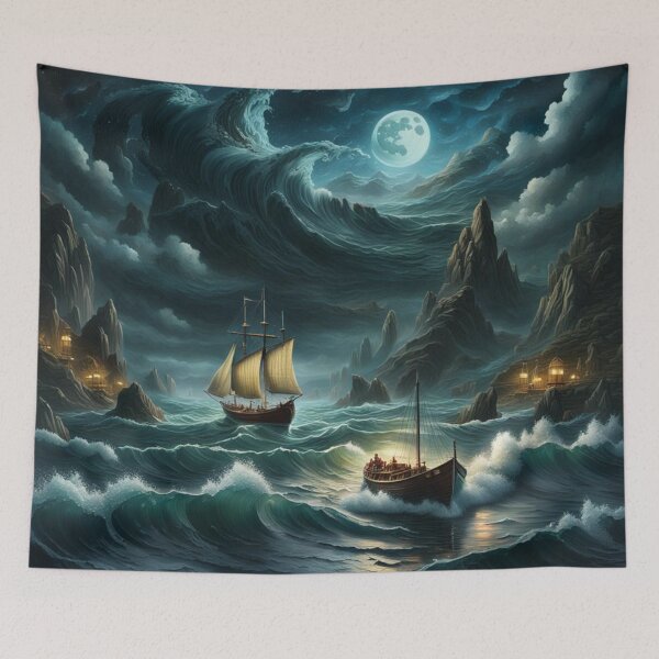 Item preview, Realms Unveiled: Captivating Photographic Landscape with a Magical Twist – From Sailing Boats to Starry Nights! designed and sold by BRACALIA.