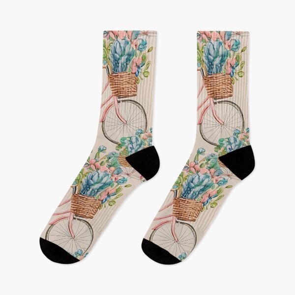 Item preview,  vintage bicycles with floral baskets pattern designed and sold by Haji  Kamora.