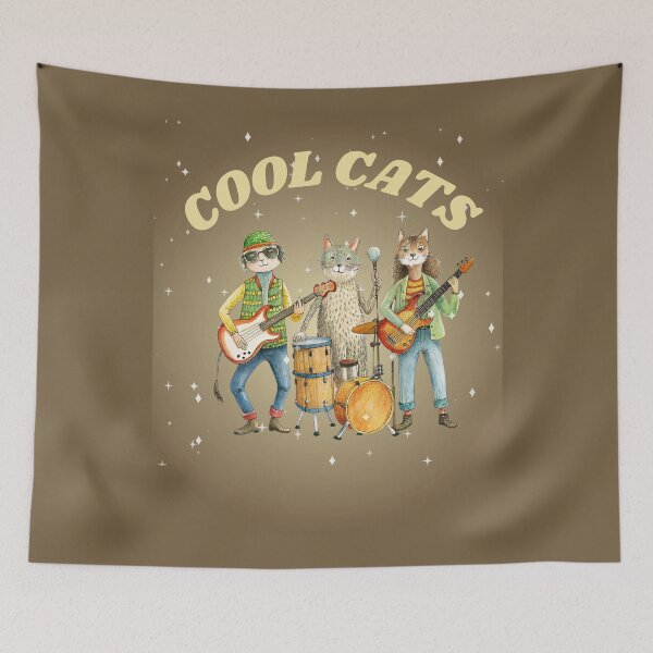 Item preview, Purrfectly Groovy Cool Cat Band designed and sold by MugsAndDuds.