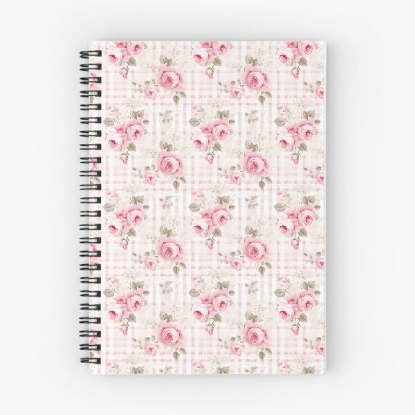 Item preview, Shabby Chic Pink Plaid with Roses Cottagecore Pattern designed and sold by LouieVanille.