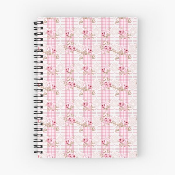 Item preview, Shabby Chic Pink Plaid and lace with Pink Roses Cottagecore Pattern designed and sold by LouieVanille.