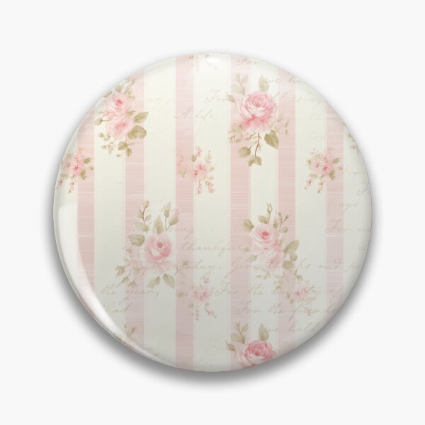 Item preview, Shabby Chic Pink Striped Cottagecore Pattern with Pink Roses designed and sold by LouieVanille.